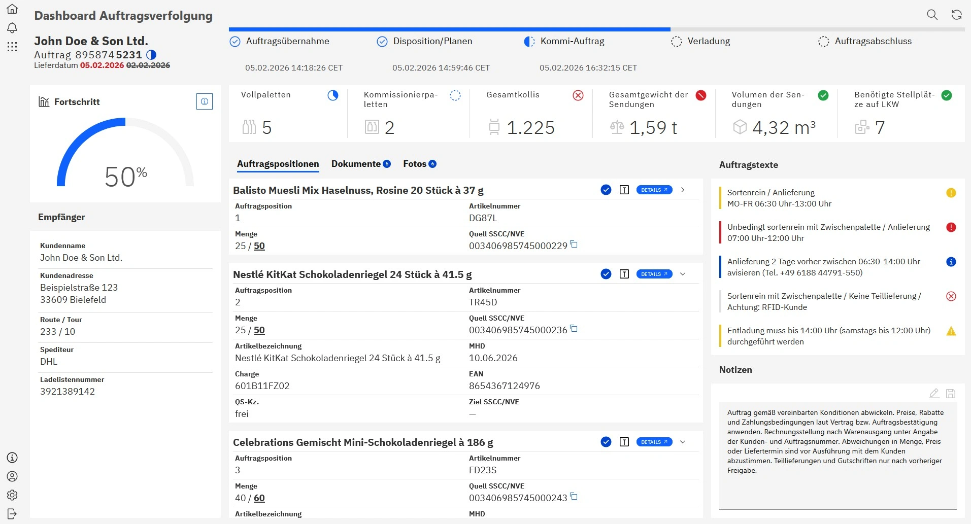 Luna WMS Dashboard Interface
